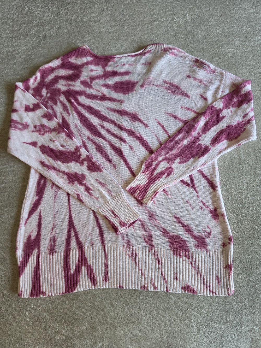 Alison Andrews Pink Tie-Dye V-Neck Sweater Y2K Vibe Size:M - Picture 3 of 7